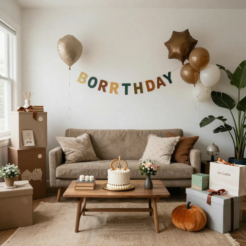 Fun birthday celebration photo zone with themed props